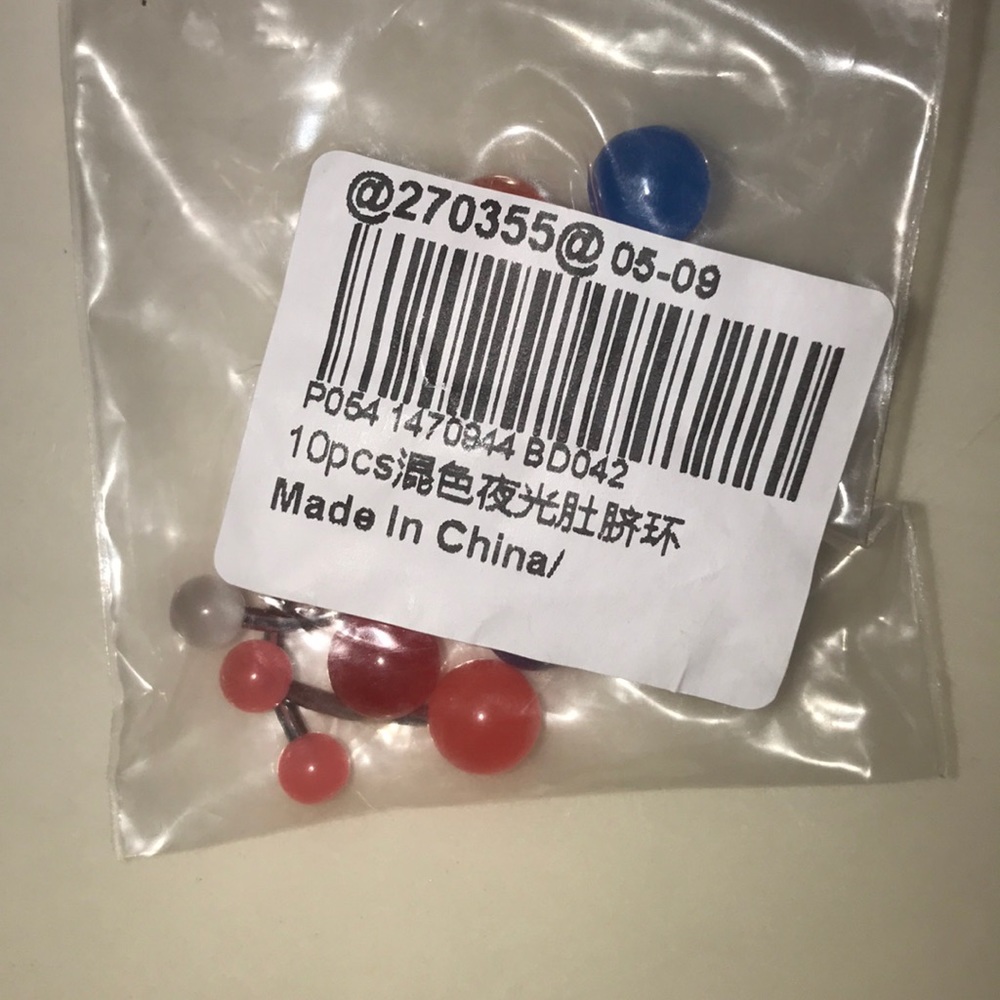 Glow in the dark belly rings